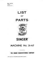 SINGER 31K47 Parts List