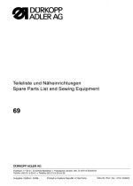 DURKOPP ADLER 69 CLASS Parts Book